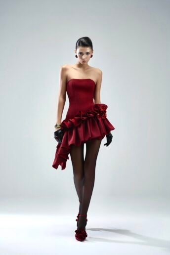 Seaweed R Strapless Dress & Rosie Flower