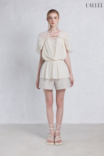 Marina Twisted Rope Shirt& Spaghetti Strap & A-line Shorts