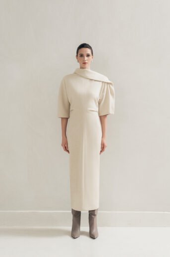Beige Wrap Dress