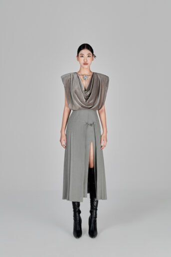 Naficy Draped Neckline Dress