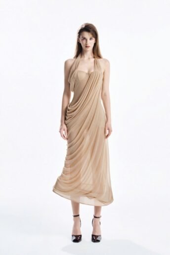 UNIQUE STRUCTURED MIDI DRESS