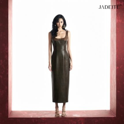 Cara Leather Midi Dress