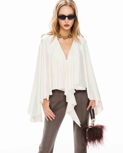 SILK CAPE TOP WHITE