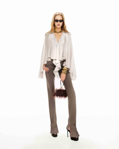SILK CAPE TOP GREY SILVER