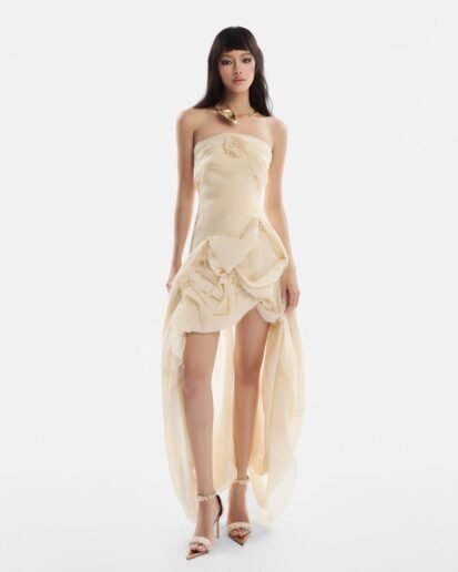CREAM CAPE SHORT DRESS